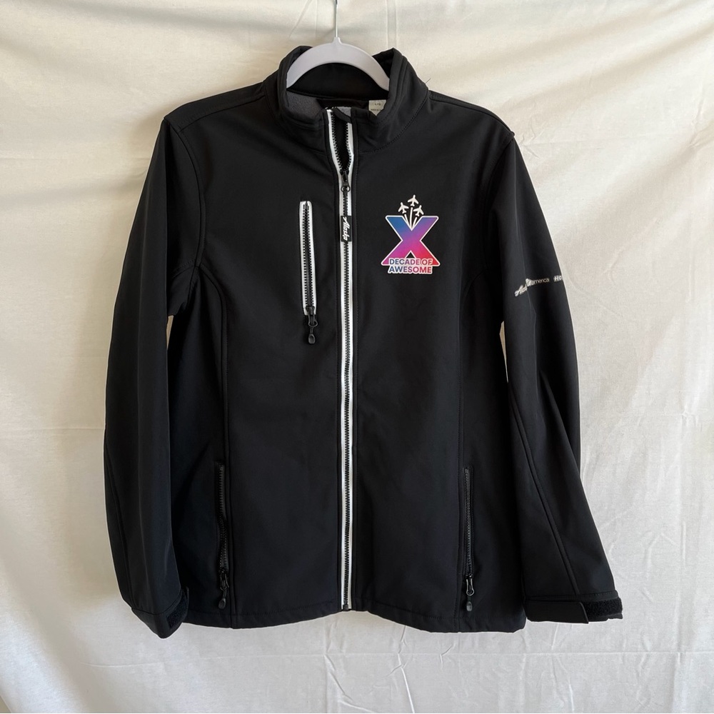 Alaska Airlines Full Zip Jacket Decade of Awesome Size Large